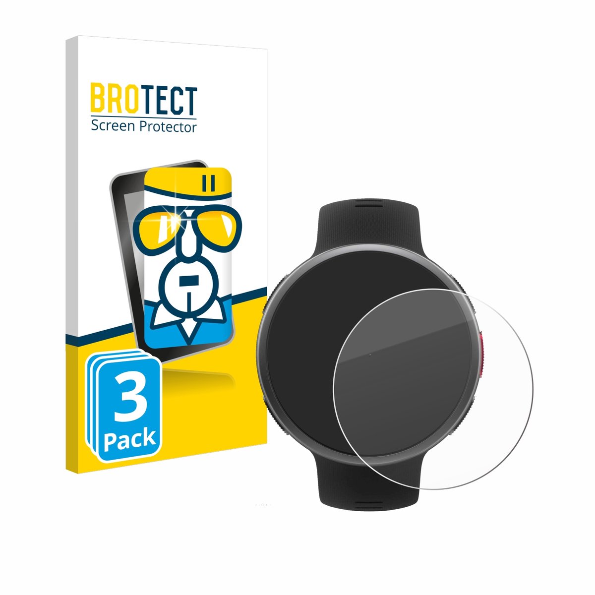 BROTECT - Glas Screenprotector voor Polar Vantage V2 - Gehard Beschermglas 9H 3 Stuks