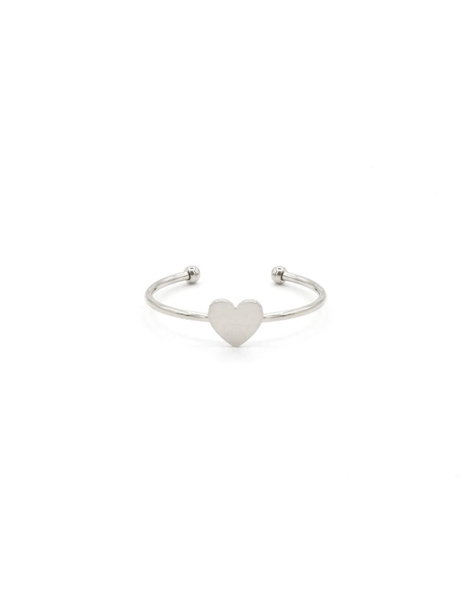 Mint15 Verstelbare ring klein hartje 'Little Heart' - Zilverkleur RVS/Stainless Steel