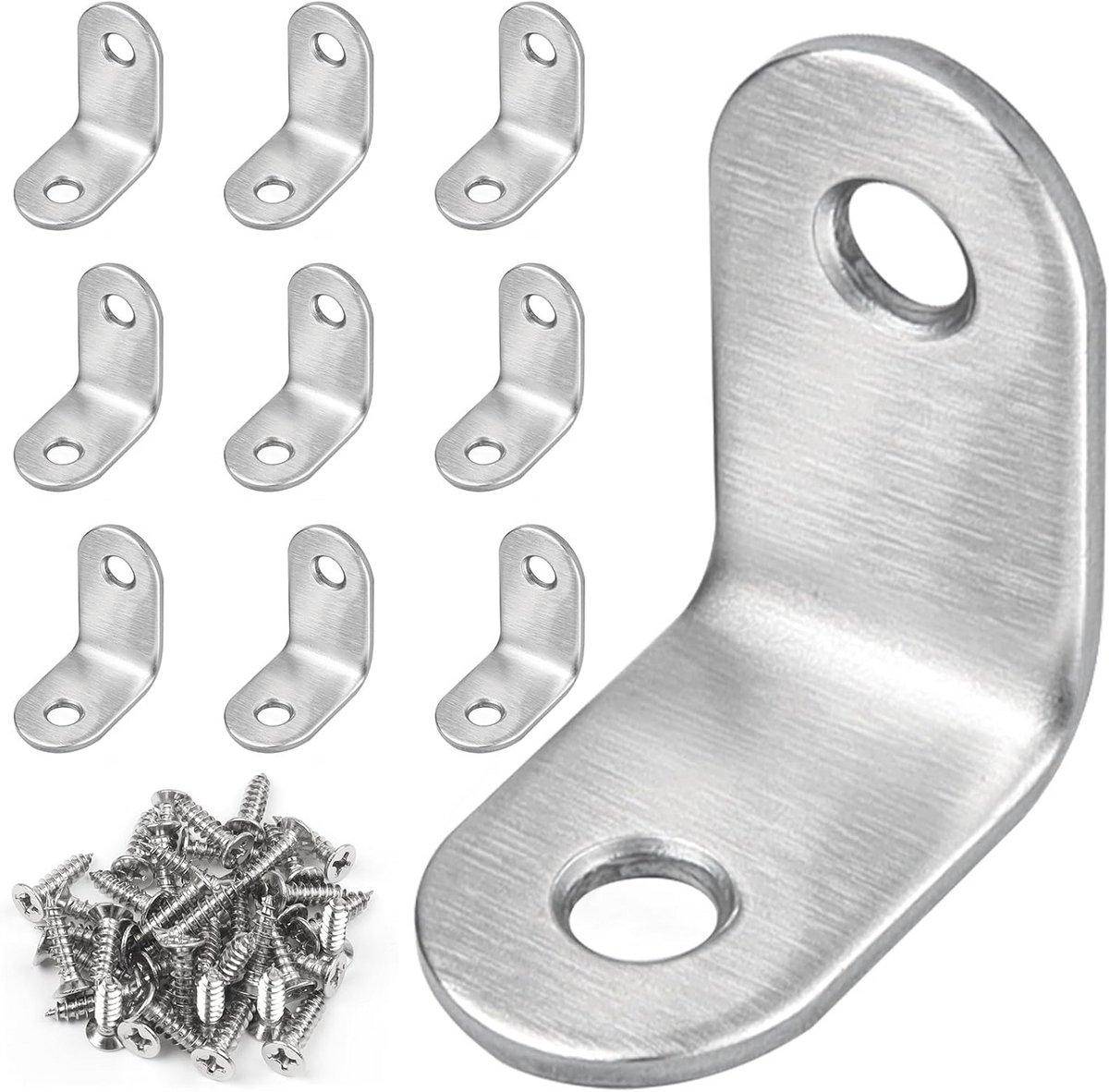 10 Stuks Hoekbeugels 30x30mm met Schroeven voor Meubels en Houtverbindingen