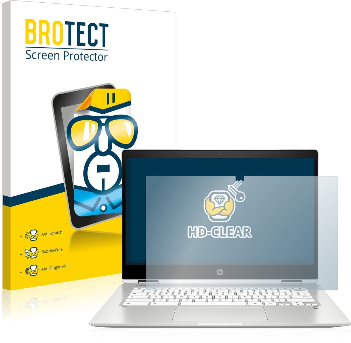 BROTECT - Screenprotector voor HP Chromebook x360 (14b-caX) - Folie Beschermfolie transparant