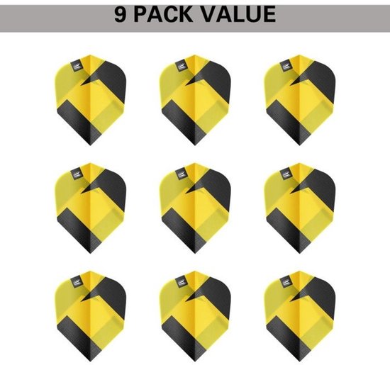 Target Tag 3 Set Black Yellow NO6 - Dart Flights — afbeelding 2