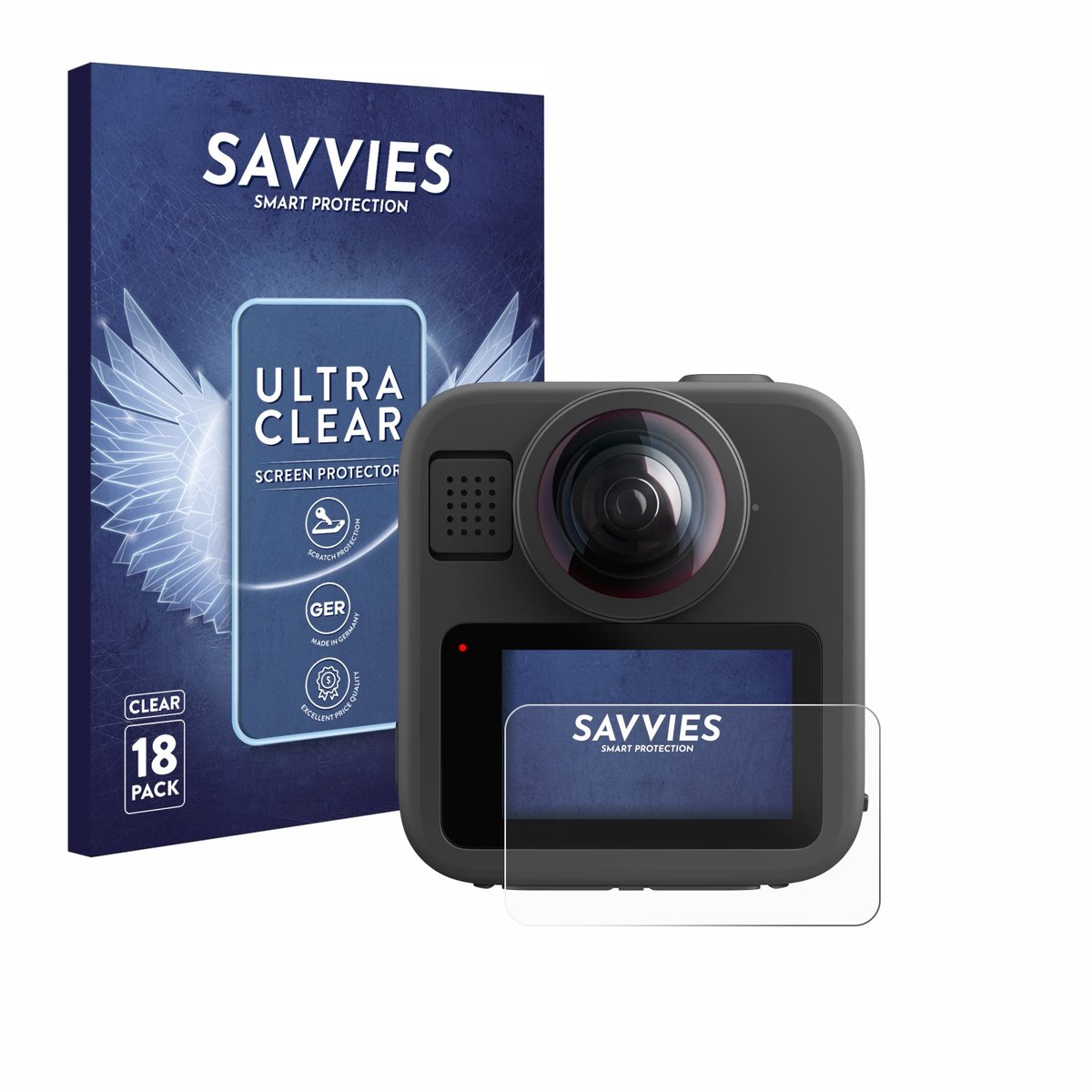 Savvies - Screenprotector voor GoPro Max 2 - Folie Beschermfolie transparant 18 Stuks
