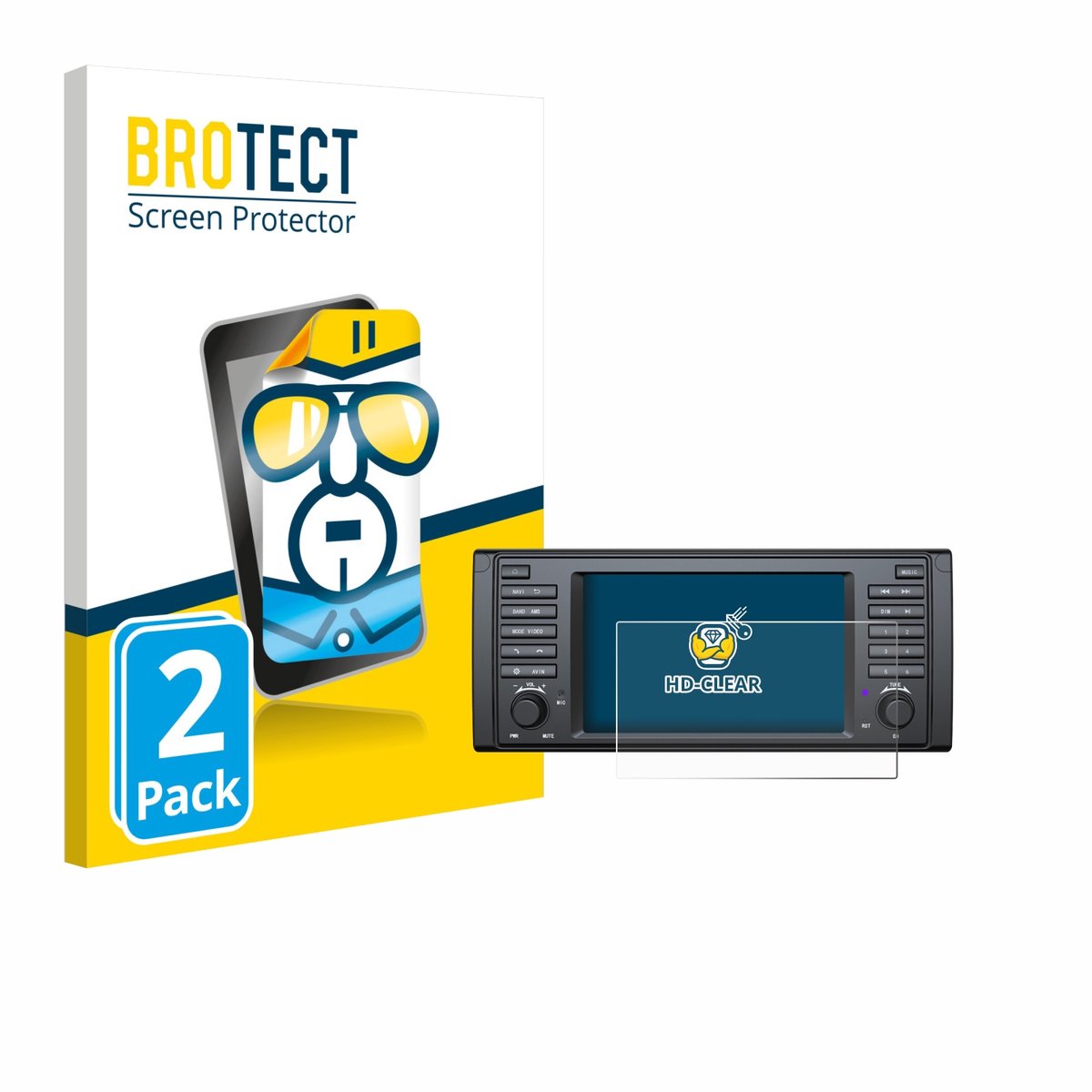 BROTECT - Screenprotector voor Eonon E39A12S - Folie Beschermfolie transparant 2 Stuks