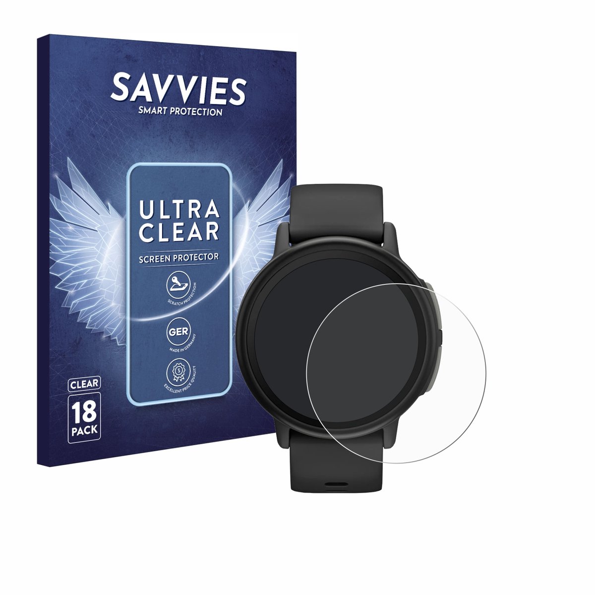 Savvies - Screenprotector voor Garmin Bounce 2 - Folie Beschermfolie transparant 18 Stuks