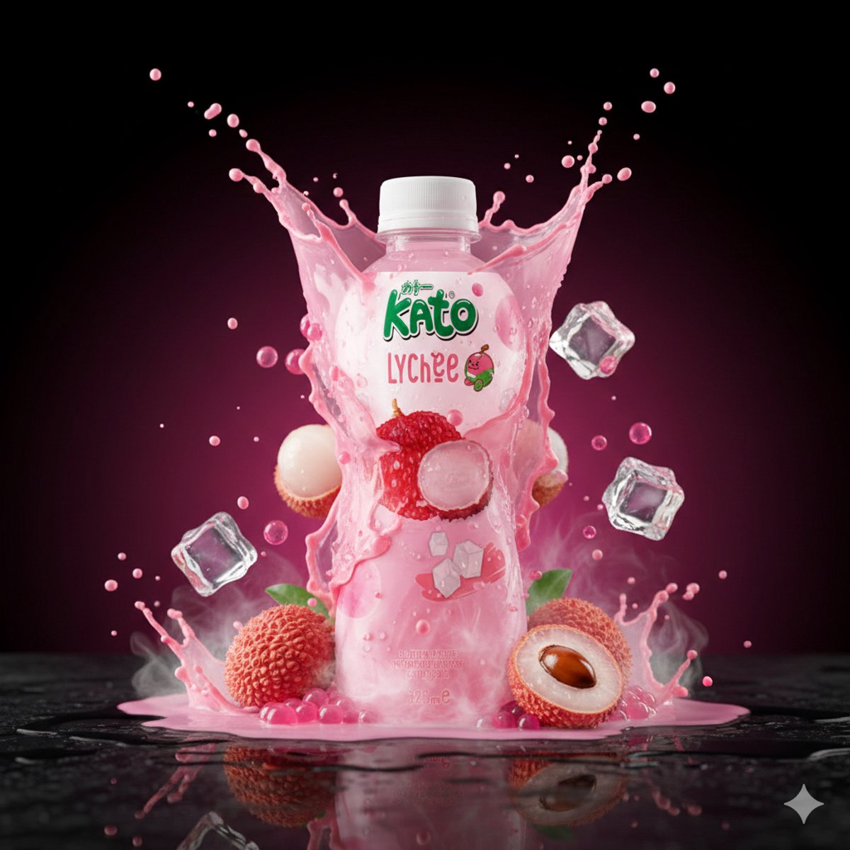 KATO Lycheedrank met Nata De Coco – 24 x 320 ml – Tropische Vruchtendrank
