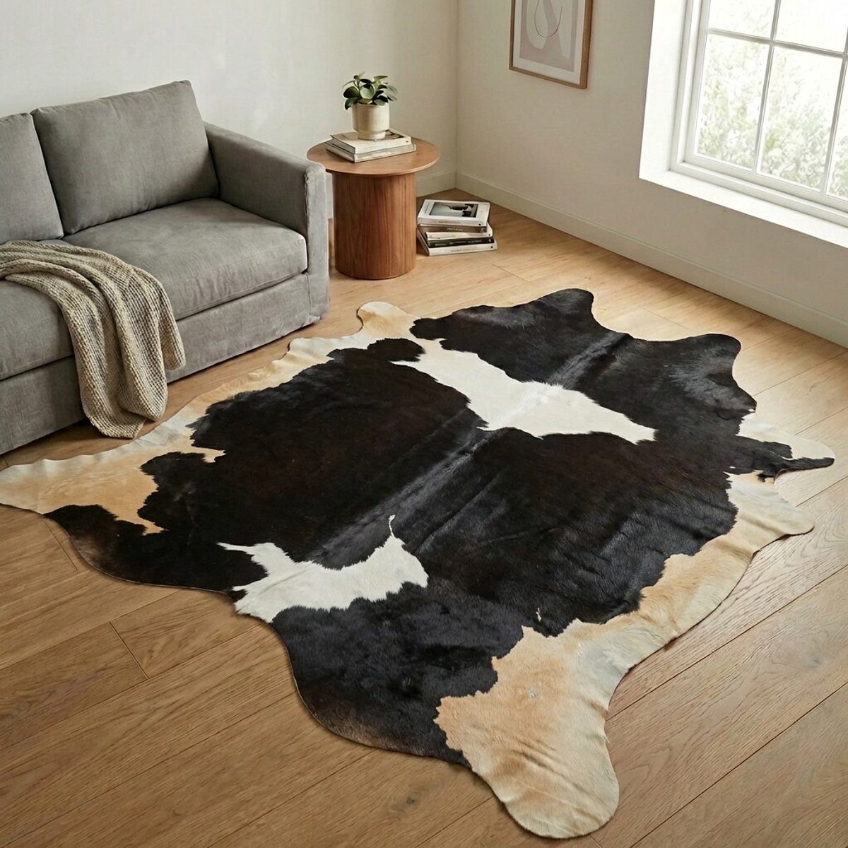 Koeienhuid Vloerkleed XXL (Extra Groot) - Zwart-wit - 251 x 222 cm - Koeienkleed / Koeienvel / Dierenvel / Dierenhuid / Koehuid Tapijt