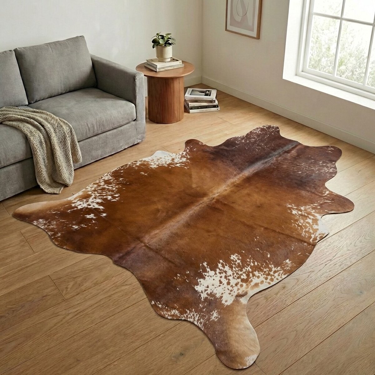 Koeienhuid Vloerkleed XXL (Extra Groot) - Effen-solid - 251 x 225 cm - Koeienkleed / Koeienvel / Dierenvel / Dierenhuid / Koehuid Tapijt