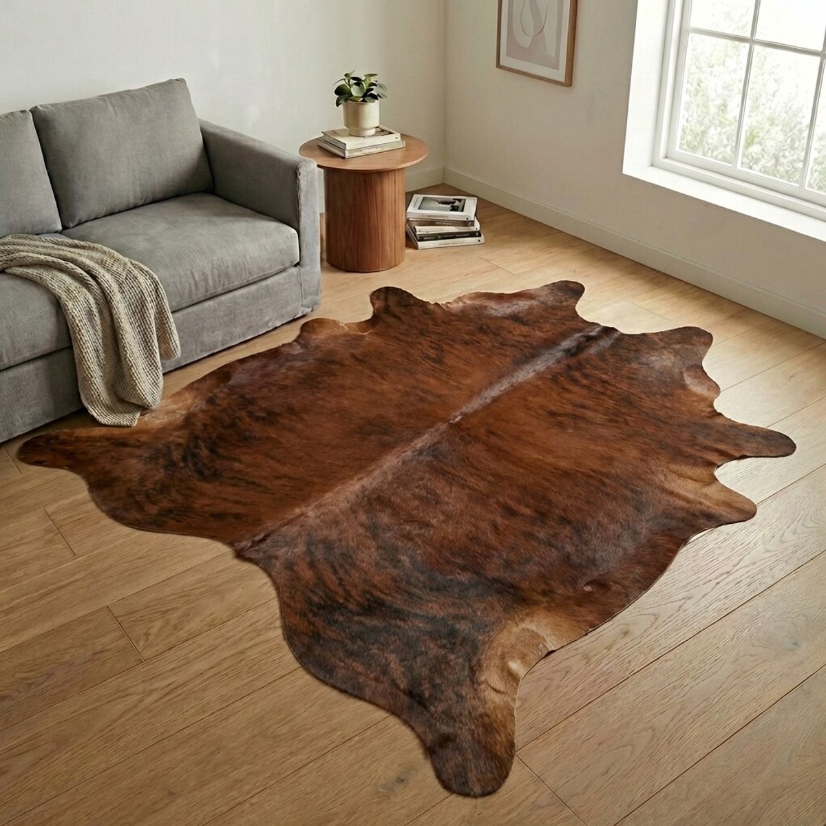 Koeienhuid Vloerkleed XXL (Extra Groot) - Effen-solid - 243 x 218 cm - Koeienkleed / Koeienvel / Dierenvel / Dierenhuid / Koehuid Tapijt