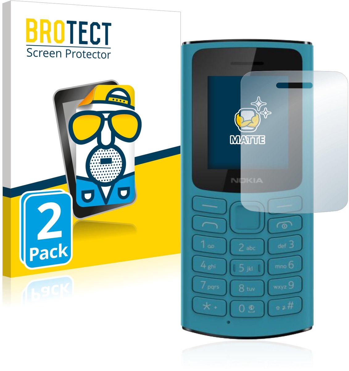 BROTECT - Screenprotector voor Nokia 110 4G 2021 - Folie Beschermfolie matte 2 Stuks