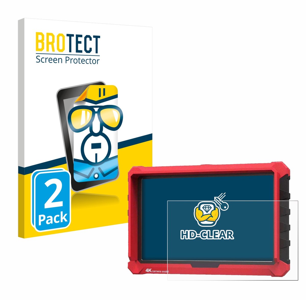BROTECT - Screenprotector voor Lilliput A7s 7" - Folie Beschermfolie transparant 2 Stuks