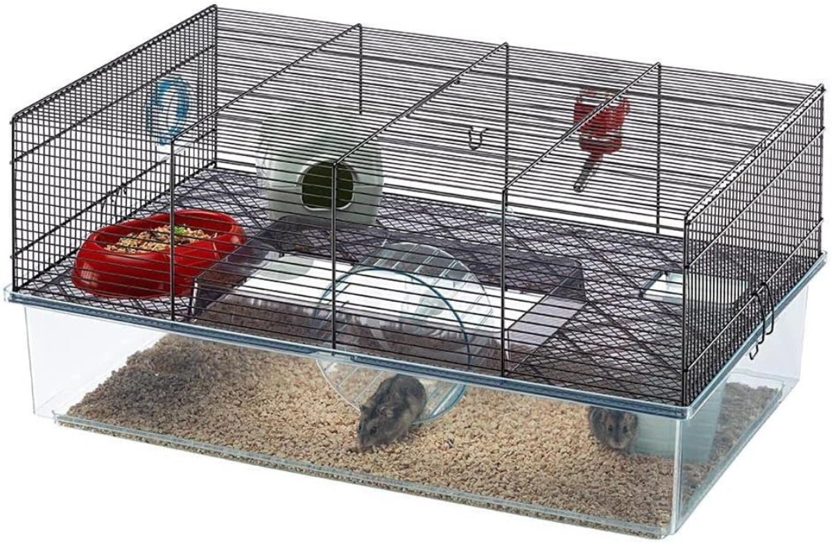 SCH® Hamsterkooi - Zwart - 60cm x 37cm x 30cm