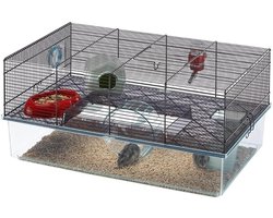 SCH® Hamsterkooi - Zwart - 60cm x 37cm x 30cm