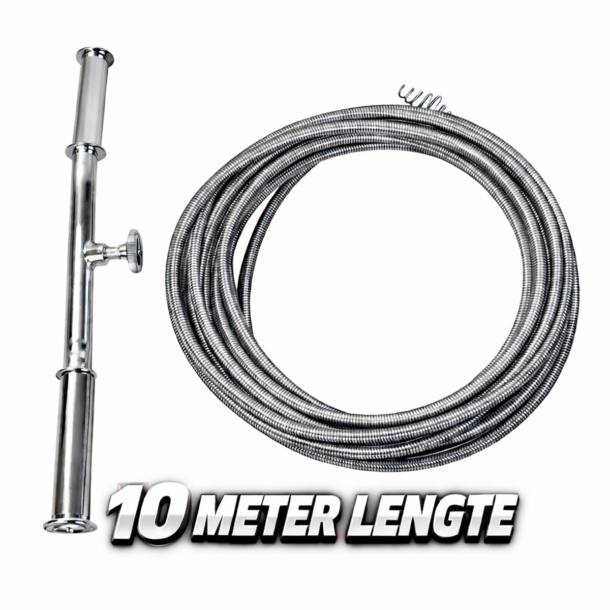 C-Line - Ontstoppingsveer 10 meter - Ø 6MM - Reinigingsveer - Rioolver - Rioolonstopping - Voor wasbak, Douche en WC