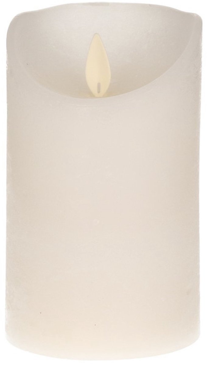 Anna's Collection Led kaars/stompkaars - 3x - wit - H12,5 x D7,5 cm - wax - bewegende vlam