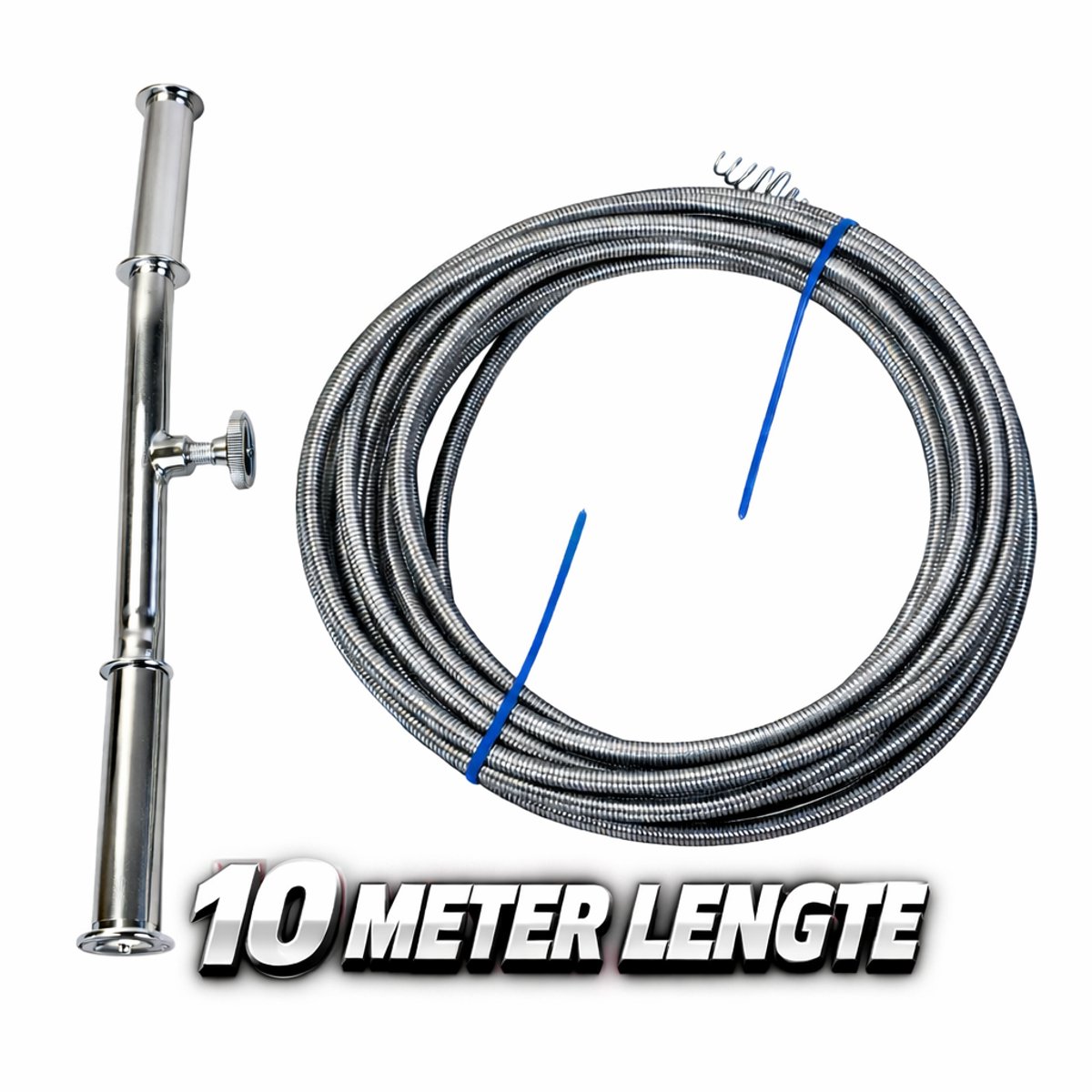C-Line - Ontstoppingsveer 10 meter - Ø 10MM - Reinigingsveer - Rioolver - Rioolonstopping - Voor wasbak, Docuhe en WC