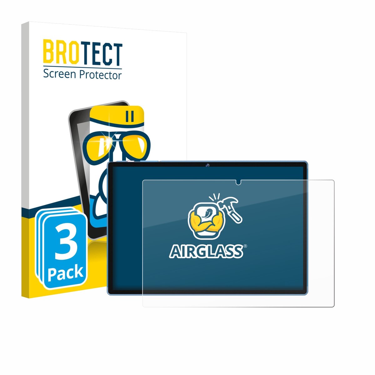 Screenprotector 3 Stuks voor Biegedy B25 10.1" Beschermglas transparant