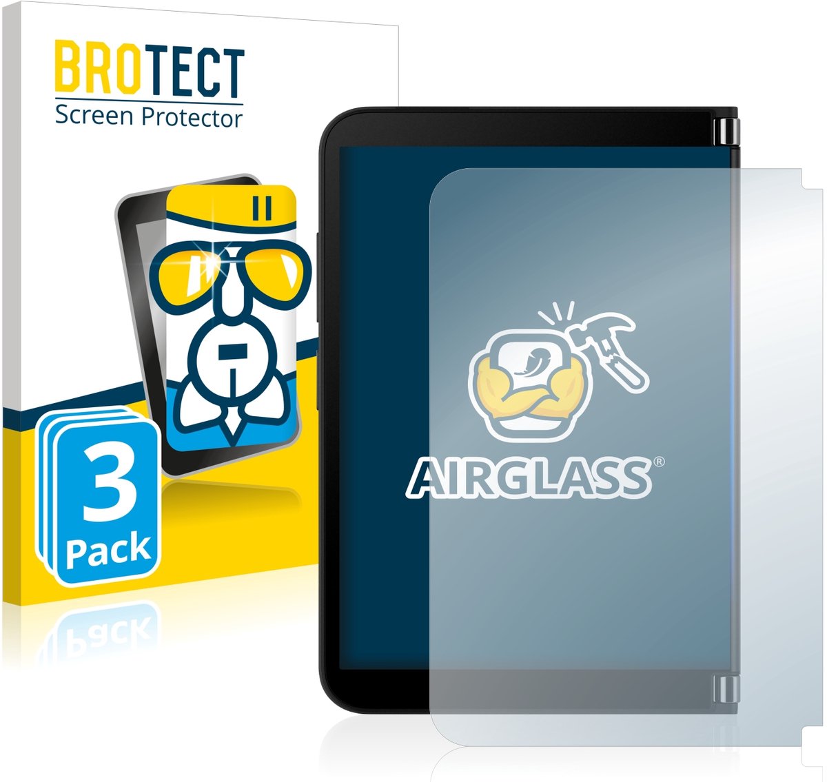 Screenprotector 3 Stuks voor Microsoft Surface Duo 2 (Extern Beeldscherm) Beschermglas transparant