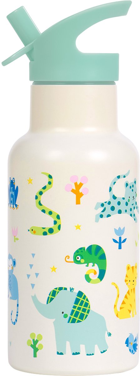 A Little Lovely Company - Dubbelwandige RVS drinkfles thermos - Jungle