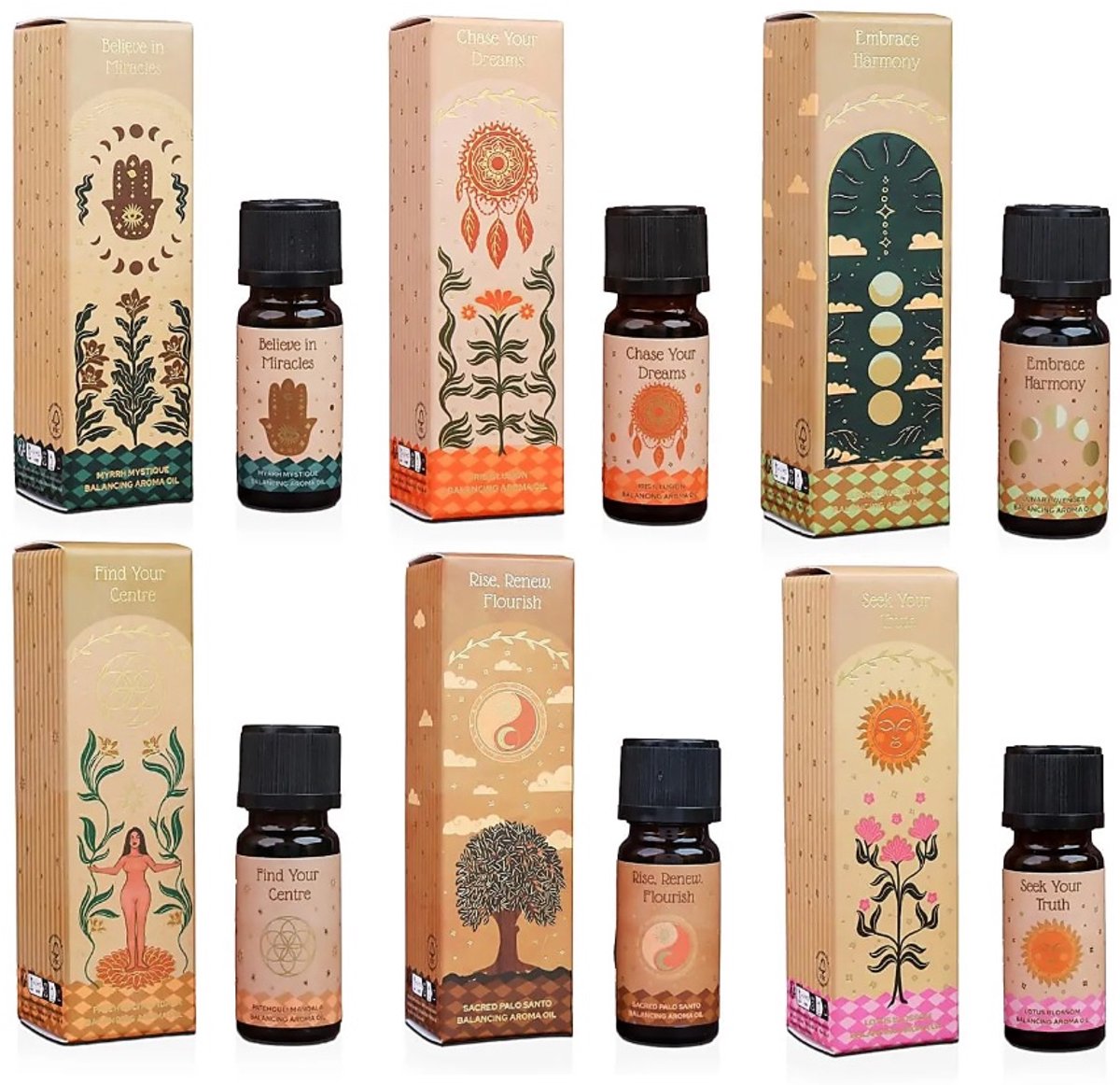 Carnatia magic - within you - geurolie - patchouli - lavendel - mirre - palo santo - lotus - set van 6 stuks