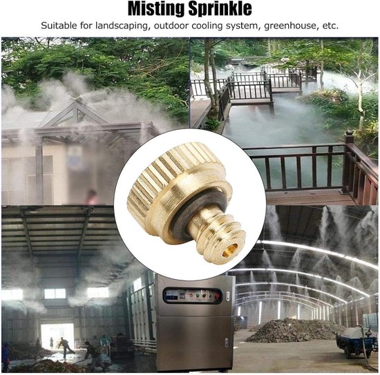 NTH products- Vernevelingssproeier 10 Stuks - Messing - Lage Druk - Sproeikop - Vernevelingssysteem - Corrosiebestendig - O-ring voor Waterdichtheid van Nth Products — afbeelding 2