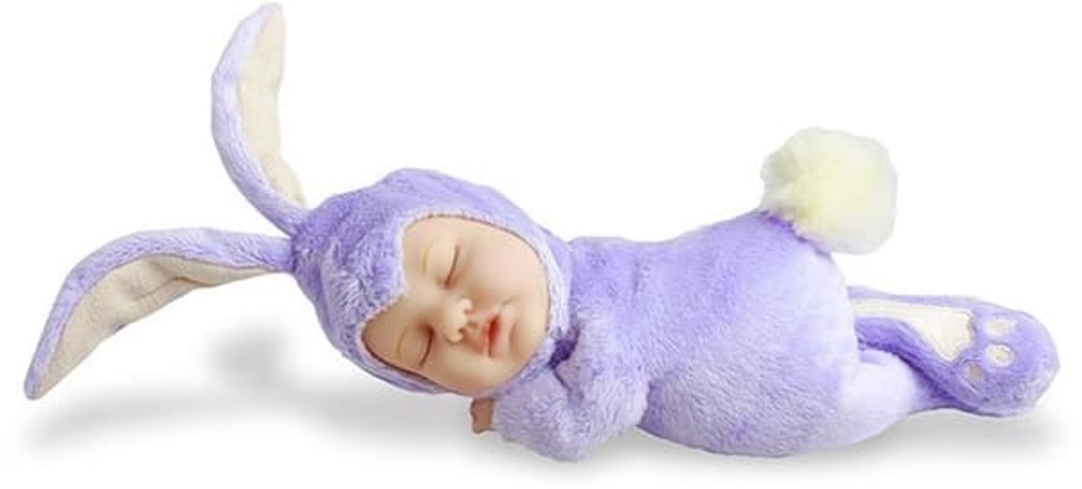 Anne Geddes Baby Purple Pluche Slaap Poppetje - Handgemaakt - 30 cm
