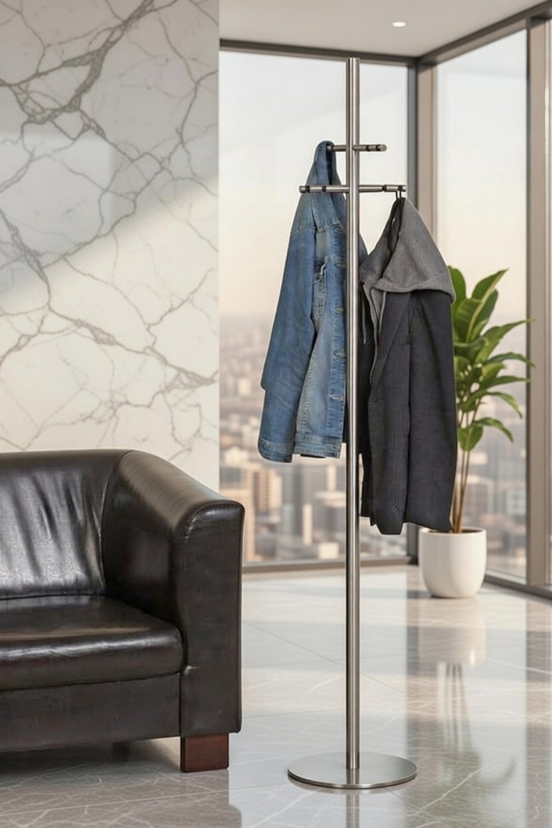 RVS Design kledingkast standaard 180 cm - Extra Zwaar & Stabiel Vrijstaand Kledingrek met Stalen Voet 40 cm | Casa Serena