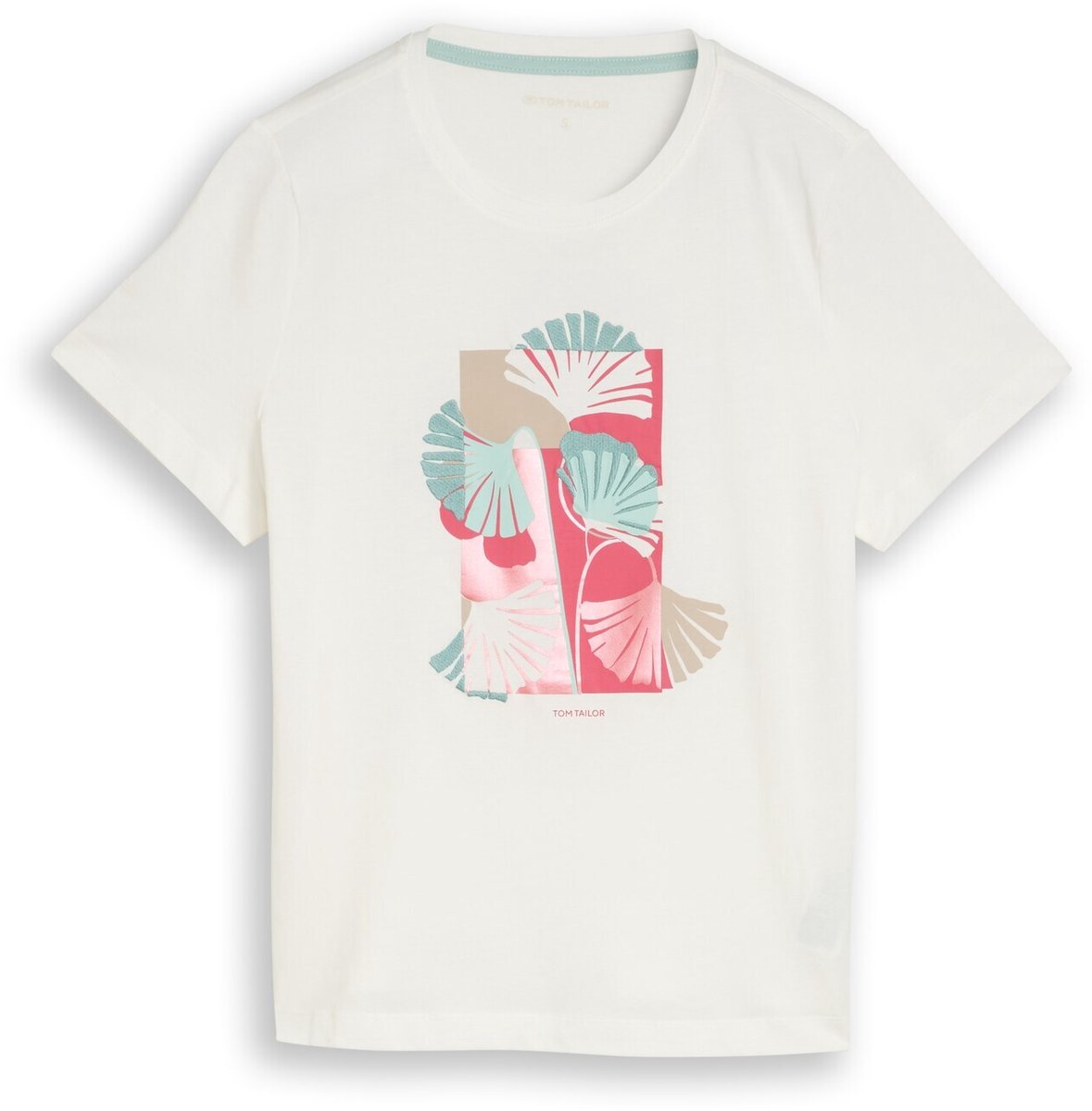 Tom Tailor - T-shirt met print - Maat XS - Whisper White