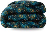 Zelesta Comfort Design Peacock Feathers 240x200cm - Dekbed zonder overtrek - Wasbaar hoesloos dekbed - Bedrukt dekbed - Dekbed met print - All Year Winterdekbed & Zomerdekbed