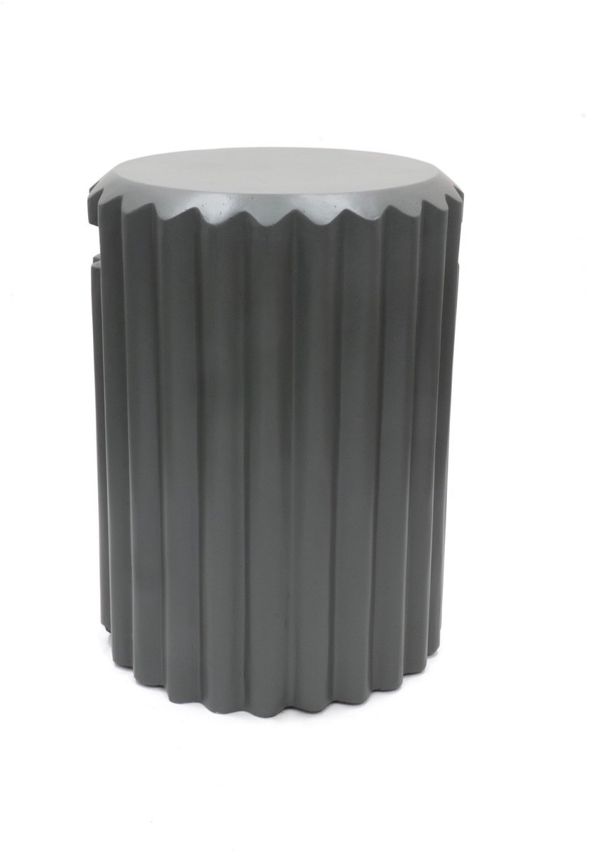 Happy Cocooning Gasfles Cover Rib - Ronde Bijzetset / Side Table - Smokey Anthracite - 41x41x55 cm