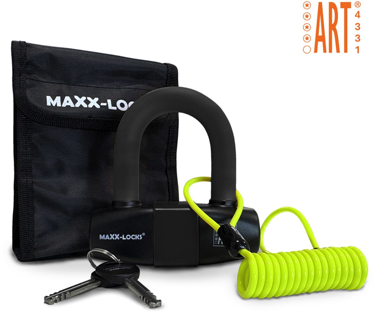 Maxx-Locks Taupo Schijfremslot ART 4 - Remschijfslot - ART4 Motorslot - Gebruiksvriendelijke Beveiliging voor je Motor - Zwart