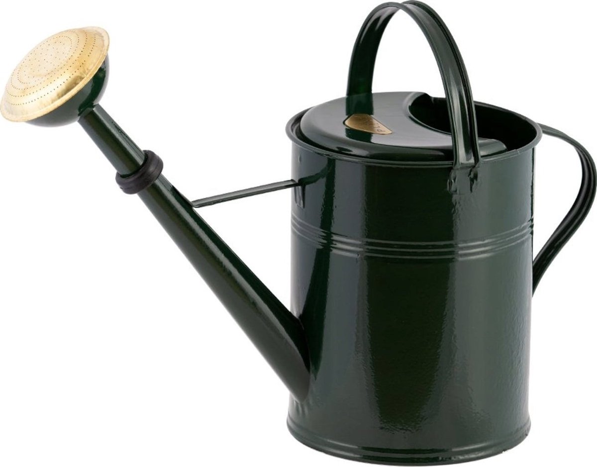 Dutchlander Metalen Gieter 9 Liter – Thermisch Verzinkt – Messing Broes – Dennengroen – Engelse Stijl