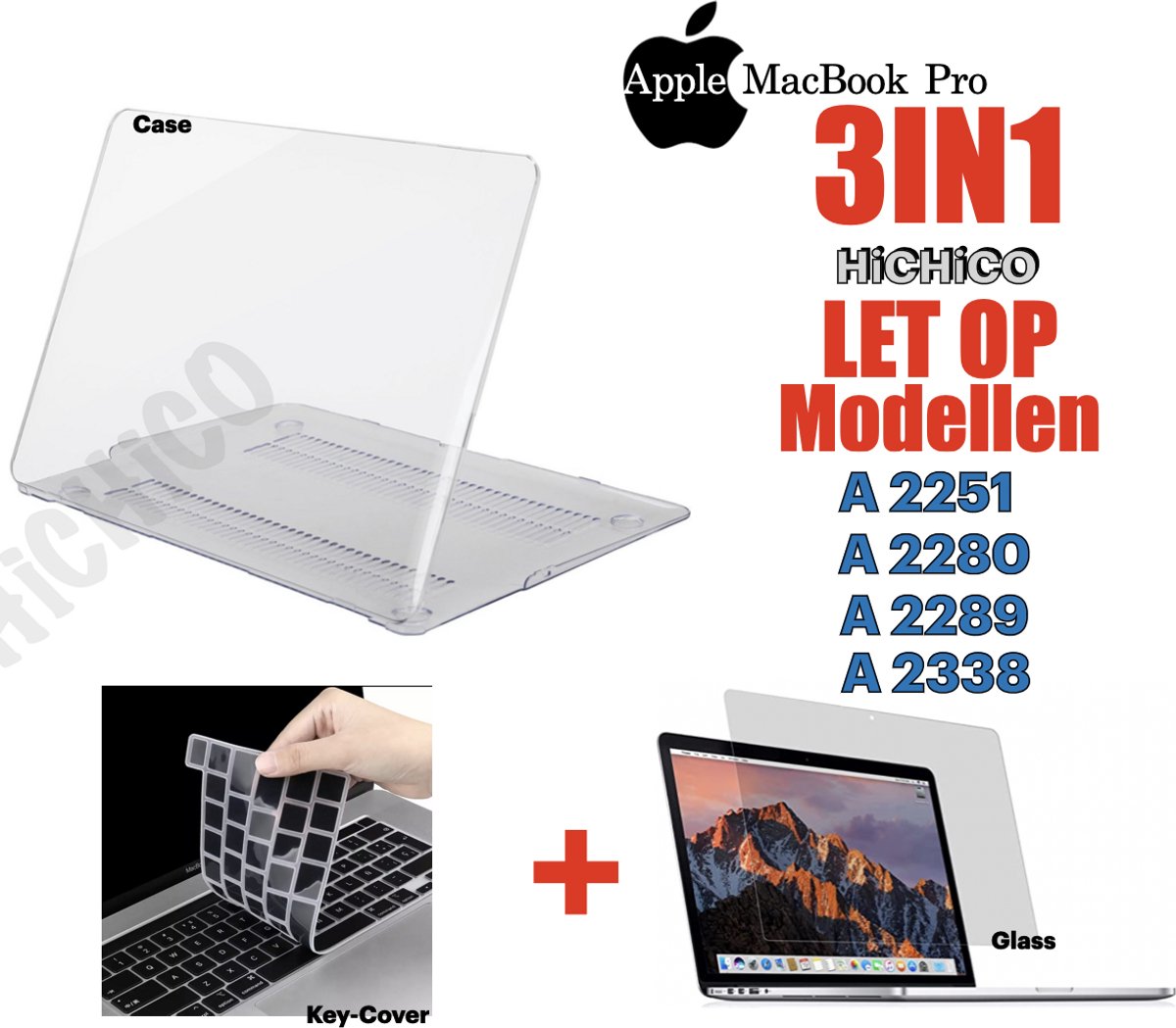 MacBook Pro 13 Hoes Hard Case - Laptop Hoes Crystal - MacBook Pro 13 2020 - MacBook Pro 13 2019 | LET Op Modellen (A2251/A2280/A2289/A2338)