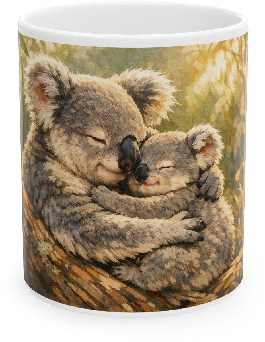 Plot-Twister - Dieren Mok 330ML – Koala - Keramische Koffiemok met Unieke Dierenprint – Vaatwasser & Magnetronbestendig – Cadeauverpakking met Venster