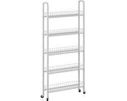 Vicco Rolivo Verrijdbaar ladeblok – 58 x 15 cm met 5 compartimenten Wit