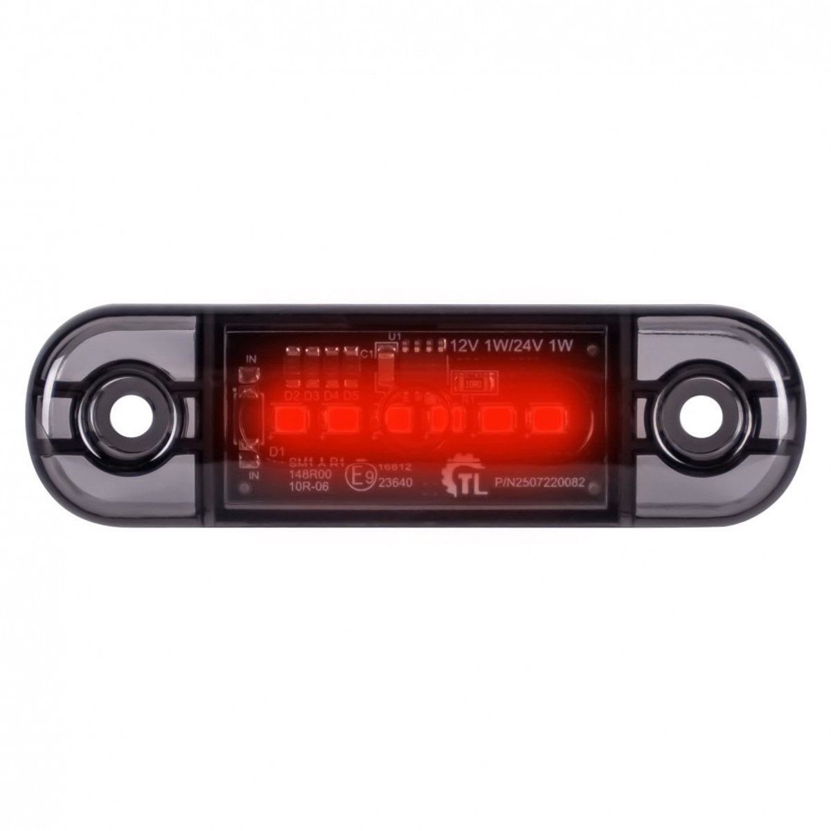 led zijmarkeringslamp donker rood 6x led - contourlamp - zijlamp - markeringslamp