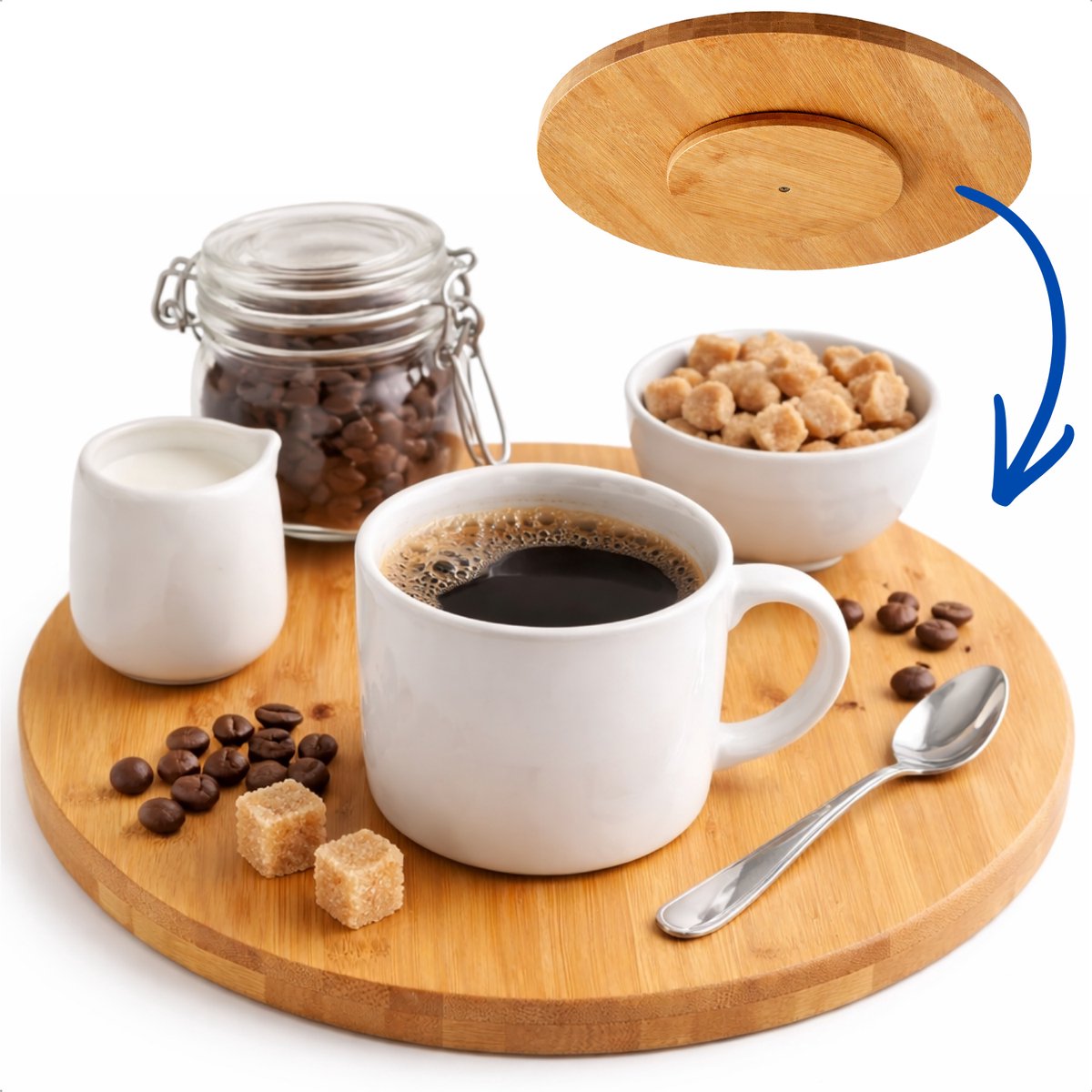 Cheqo® Draaiplateau - Draaibaar Dienblad - Draaibaar Serveerplateau - Serveer Draaiplateau - Draaibaar Serveerbord - Roterend Serveerbord - Serveerplateau - Serveerplank Draaibaar - Draaischijf - Draaischotel