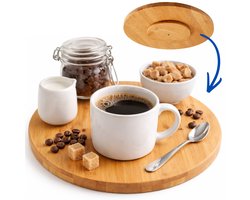 Cheqo® Draaiplateau - Draaibaar Dienblad - Draaibaar Serveerplateau - Serveer Draaiplateau - Draaibaar Serveerbord - Roterend Serveerbord - Serveerplateau - Serveerplank Draaibaar - Draaischijf - Draaischotel