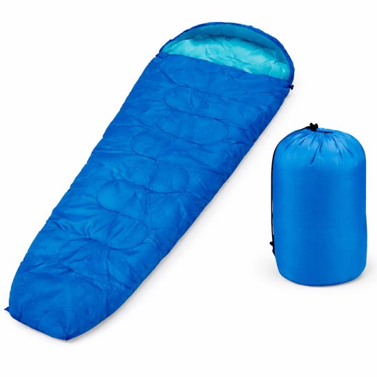 Cheqo® Mummy Slaapzak - Slaapzak Volwassenen - Blauwe Slaapzak - Slaapzak Kamperen - Zomerslaapzak - Slaapzak Zomer - Slaapzak Met Capuchon - Slaapzak Hiken - Slaapzak Backpacken - Slaapzak Festival - Outdoor Slaapzak van Cheqo — afbeelding 4