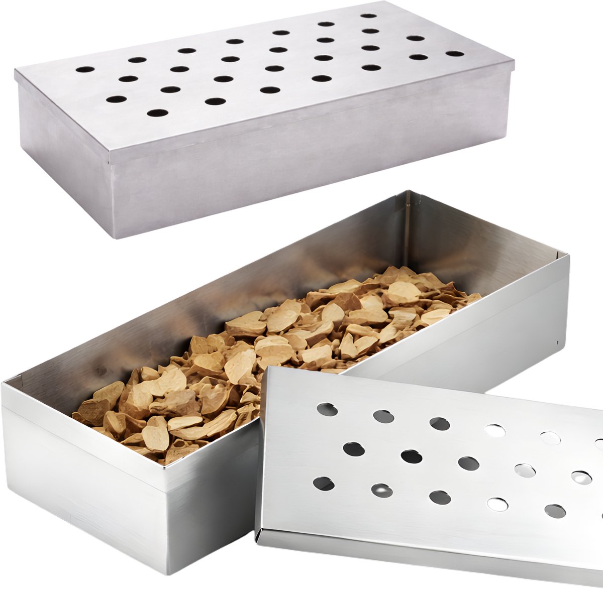 Lomera Smokerbox - Rookbox Bbq - Rookdoos Bbq - Smoker Box Bbq - Bbq Rookaccessoire - Rookbox Voor Bbq - Rookdoos Voor Barbecue - Bbq Rookchips Houder - Bbq Accessoire Rook nvt