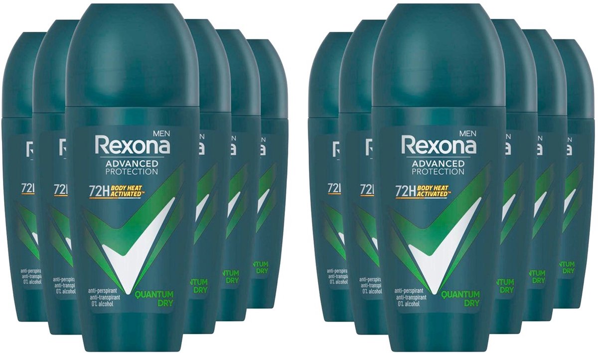 Rexona Deo Roller - Quantum Dry - 12 x 50 ml - Voordeelverpakking