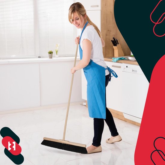 KOTARBAU® Straatbezem, Zonder Steel, Hout, 50 cm, Bruin, Nylon Borstels, Veegbezem, Buitenbezem, Tuinbezem, voor Binnen en Buiten, Ergonomisch Ontwerp van KOTARBAU — afbeelding 5