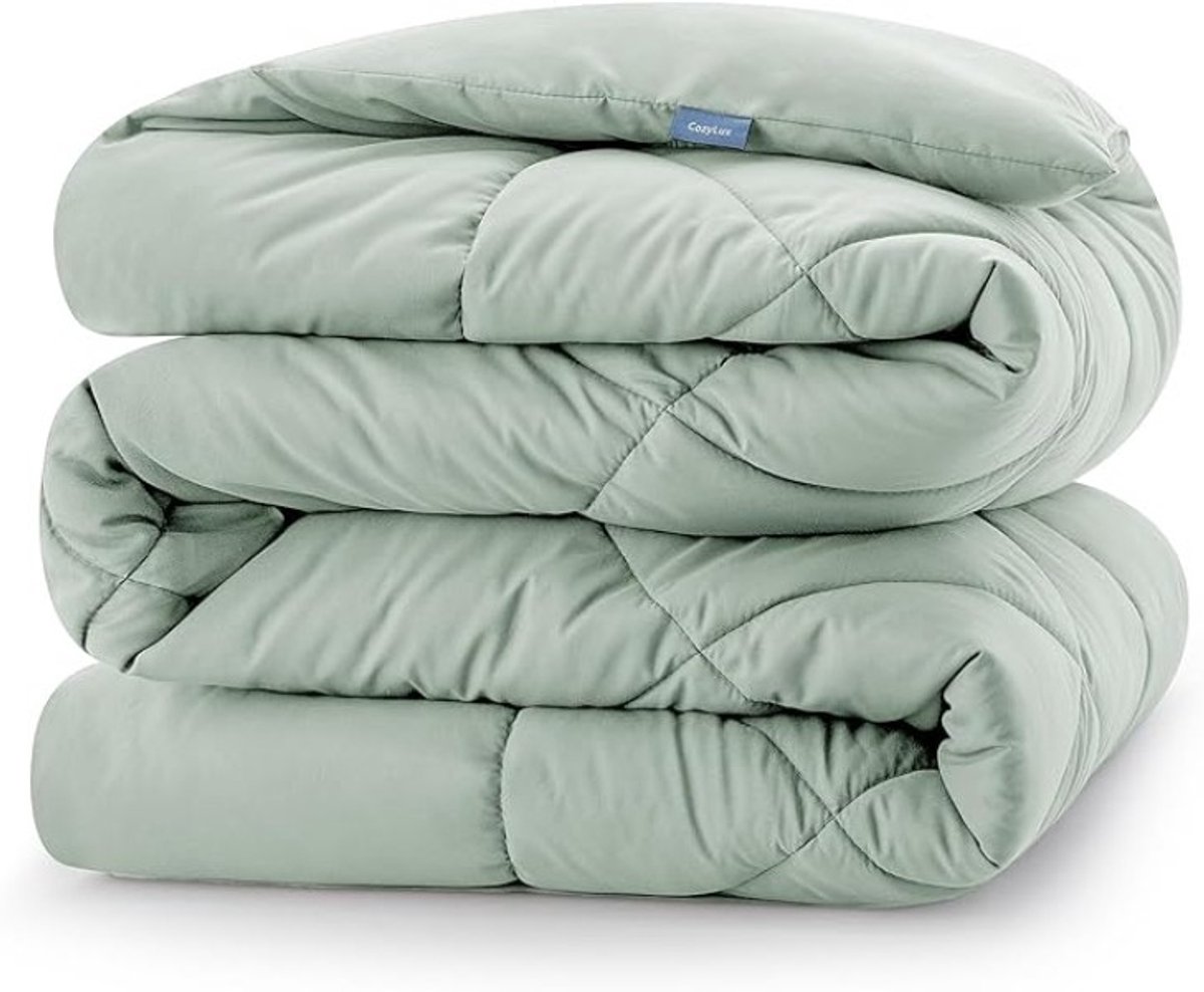 Microvezel dekbed voor alle seizoenen, 300 g/m², groen, 240x260 cm