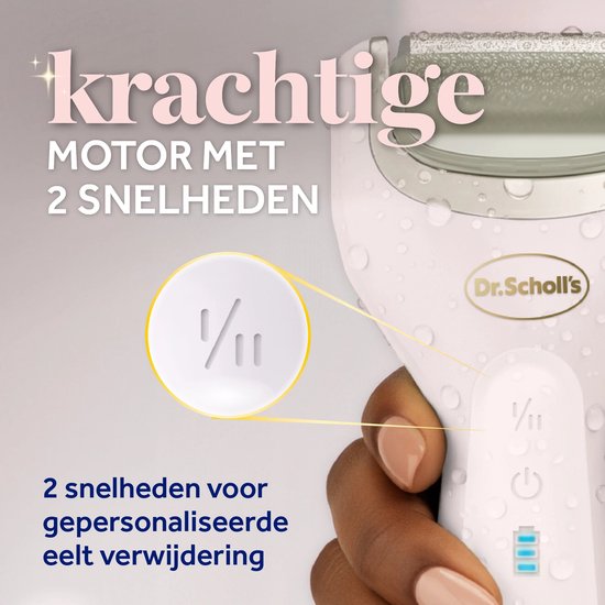 Dr. Scholl's Pedi Perfect Elektrische Voetvijl met Nano Technologie - Eeltvijl - Eeltverwijderaar - Draadloos - Oplaadbaar - Waterdicht