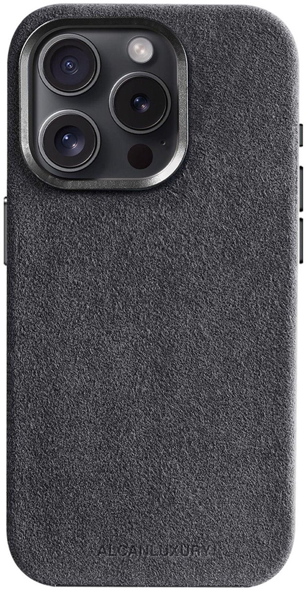 Alcanluxury Alcantara telefoonhoesje geschikt voor Apple iPhone 15 Pro - Space Grey