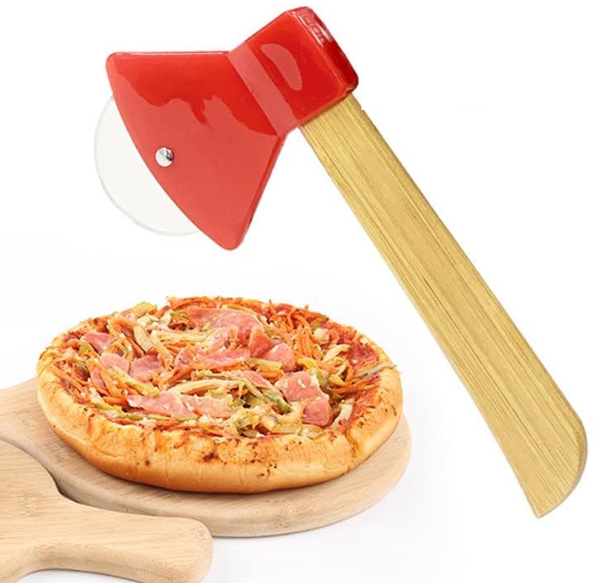 Pizzames - Pizzames met as - Bakmes - Keukengadget - Geschikt voor pizza, brood en gebak - Rood
