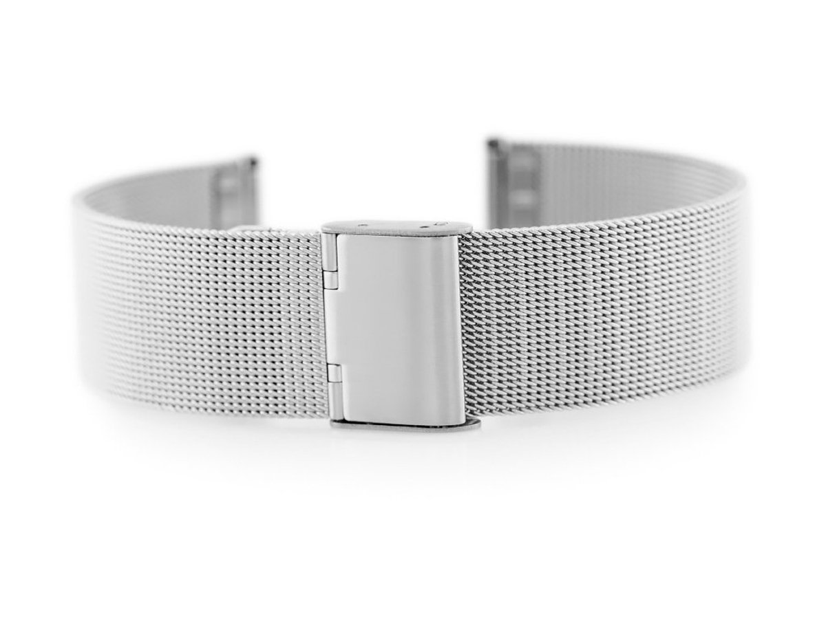 Merkloos - Horlogeband - Hoge Kwaliteit - Zilver - 22mm