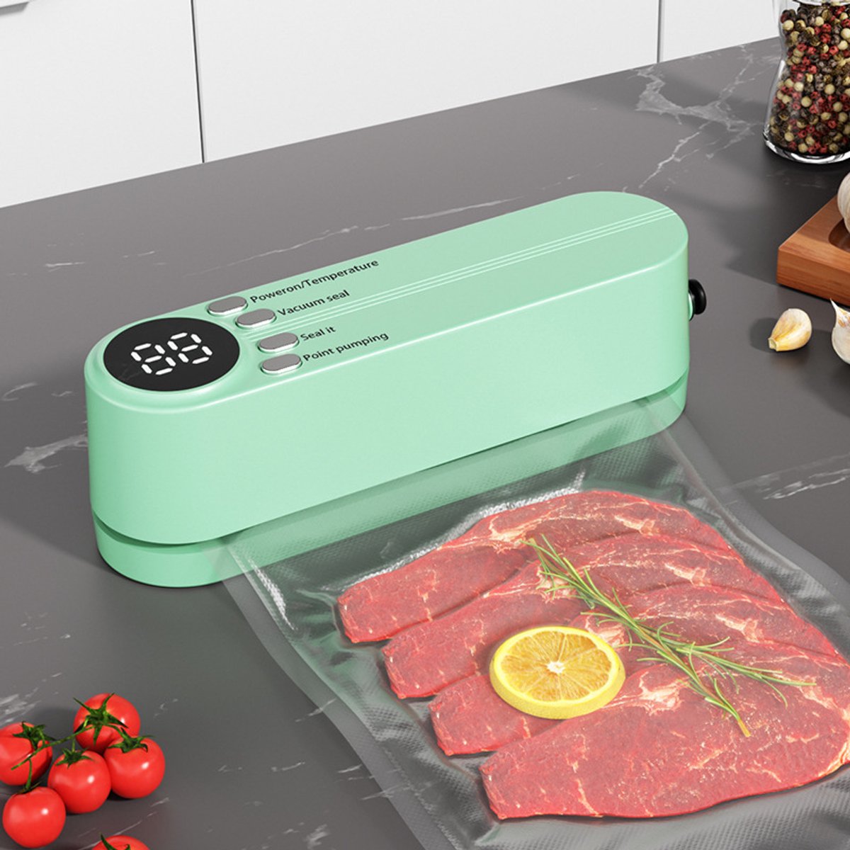 Mini draadloze vacuümsealer voor thuisgebruik - Groen
