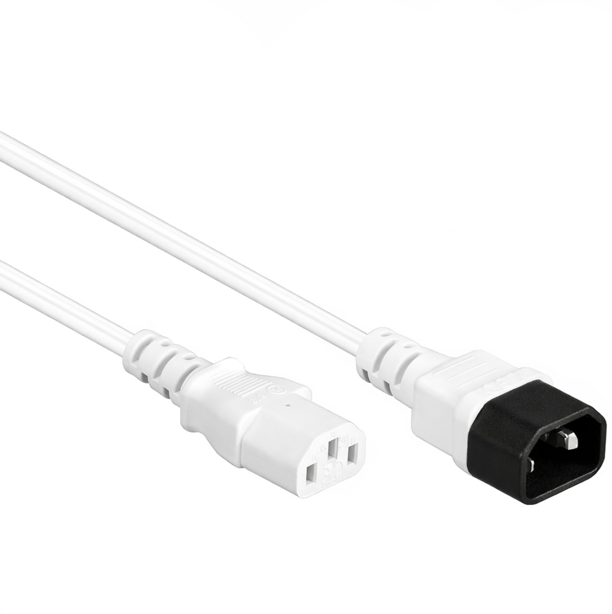 Allteq - C13 naar C14 apparaatsnoer - Verlengkabel - 0.3 meter - Wit