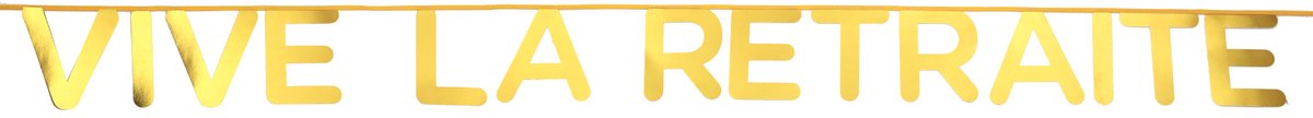 SANTEX - Metallic Gouden "Vive la Retraite" Banner 2,5 m voor Feestdecoratie