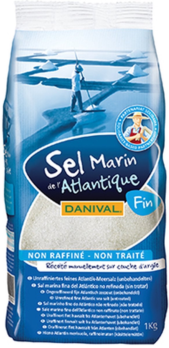 Ongeraffineerd fijn Atlantisch zout 1 kg|Fine Atlantic Unrefined Salt 1 kg|Sel Atlantique Sans Raffinage 1 kg